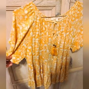 Golden bohemian top new with tags